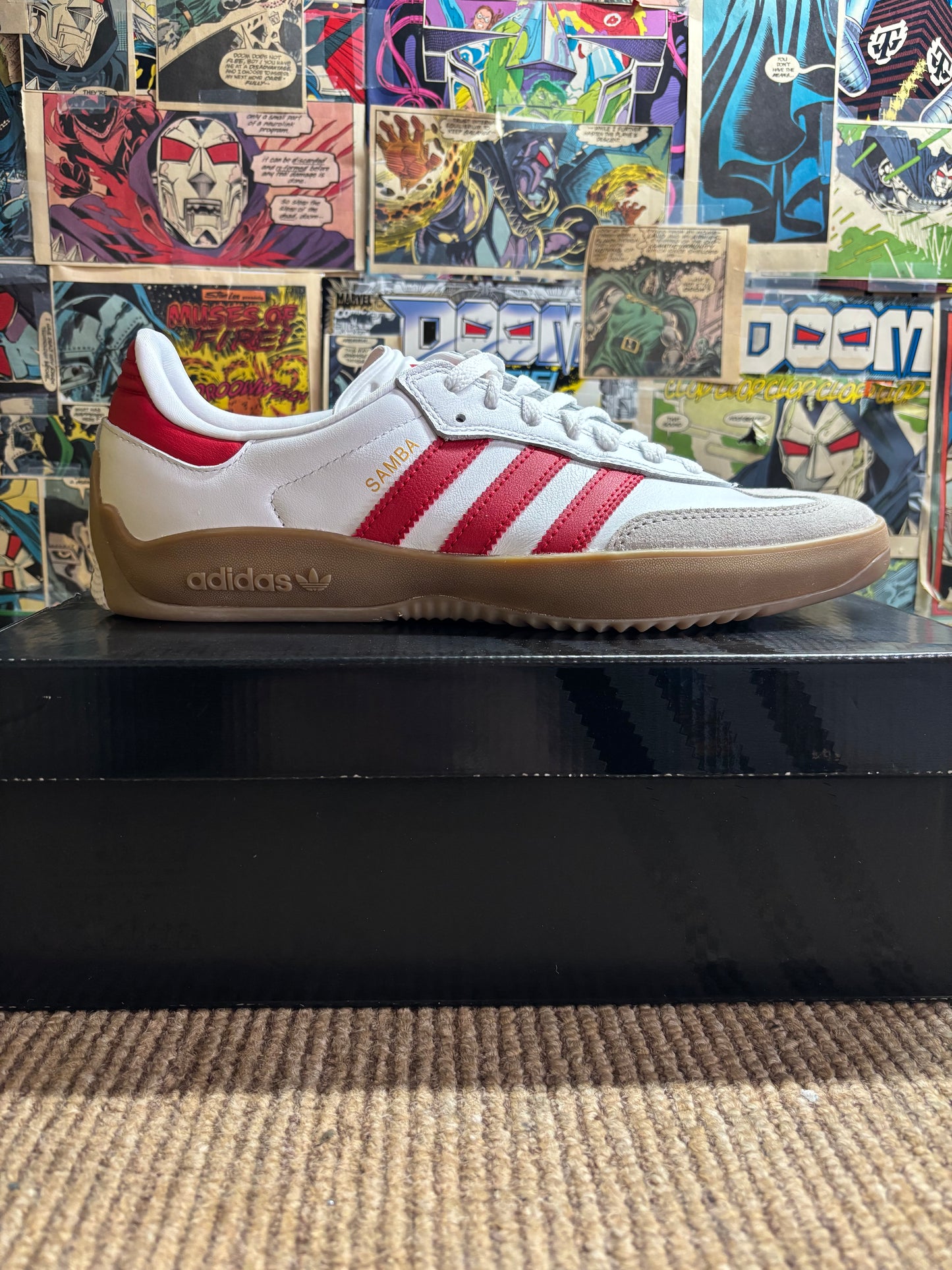 Adidas Puig Samba White/Red/Gum (5-11)