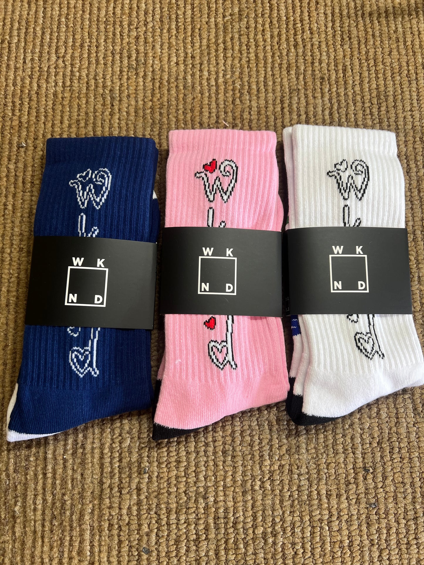 Wknd Heart Socks (Asst Colors)